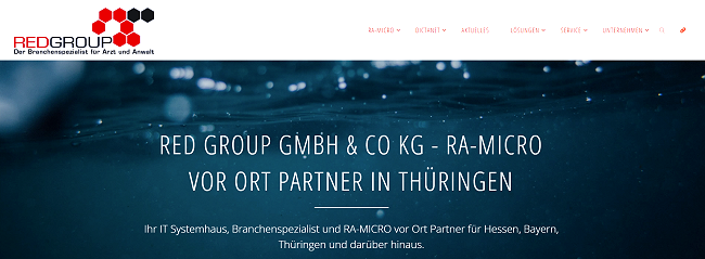 Screenshot der neuen Website von Red Group